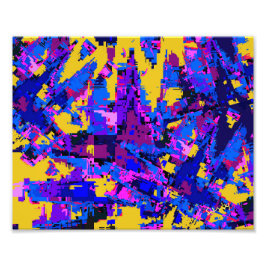 Färg Sprut Ut Skriv ut Fototryck