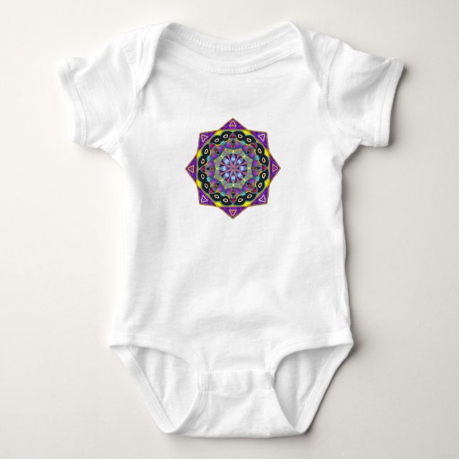 FÄRG STAINED GLASS MANDALA BABY T-Shirt Baby Body (Framsida)