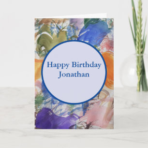Färg Stänk Abstrakt Art Birthday Kort