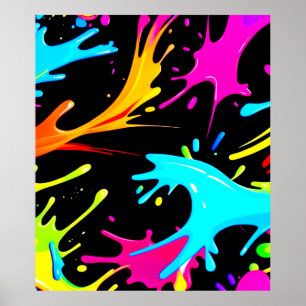 Färg Stänk: Abstrakt konst Poster