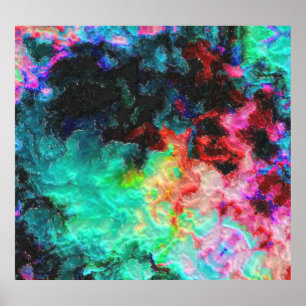 Färg Stänk: Abstrakt Watercolor Art Art Poster