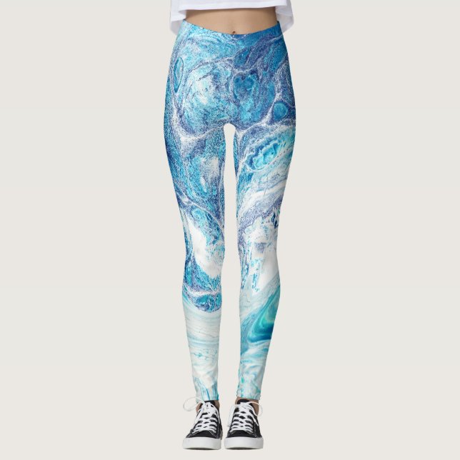 Färg Stänk: Bakgrund för akryl Abstrakt Leggings (Framsida)