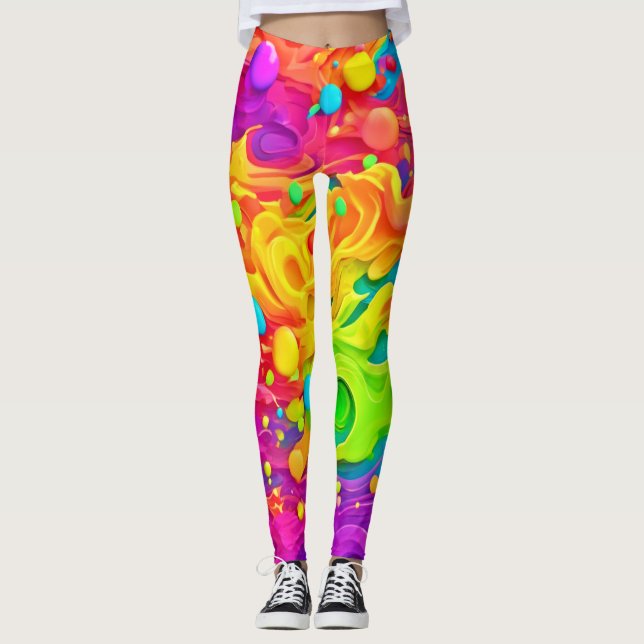 Färg Stänk-bakgrunden Leggings (Framsida)