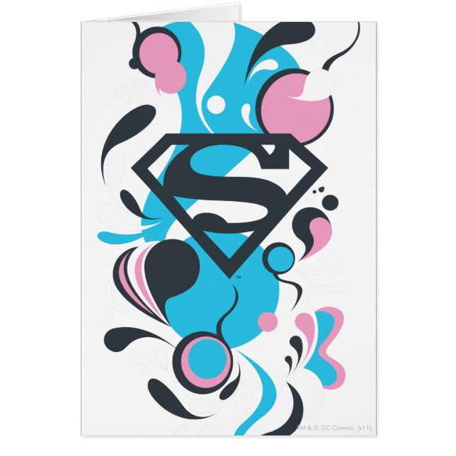 Färg Stänk Blue Hälsningskort (Framsidan)