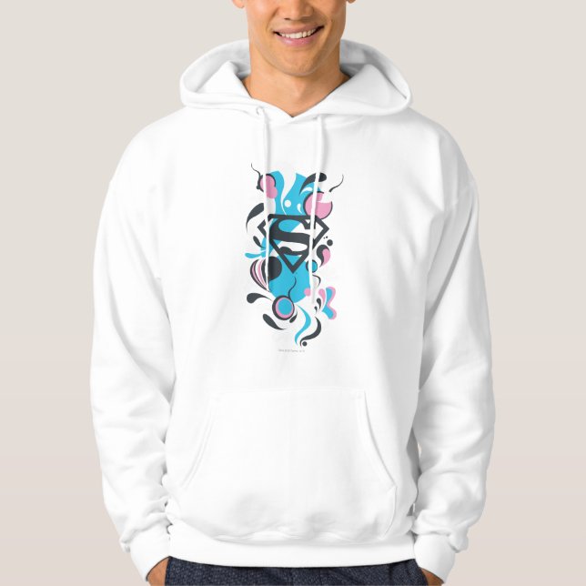 Färg Stänk Blue Hoodie (Framsida)