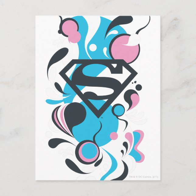 Färg Stänk Blue Vykort (Framsida)