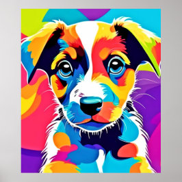 Färg Stänk Groovy Hund Hund Poster