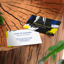 Färg Stänk - Gult och blå Visitkort