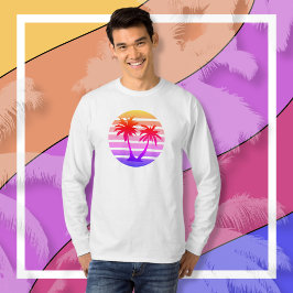 Färg Stänk Handflatan Träd Silhouette T Shirt
