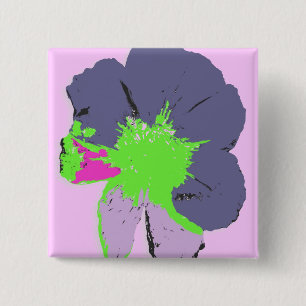 Färg Stänk/PopArt Flower Knapp