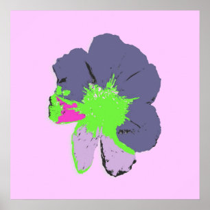 Färg Stänk/PopArt Flower Poster