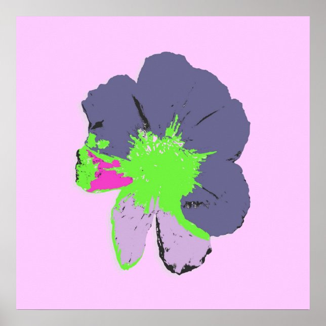 Färg Stänk/PopArt Flower Poster (Framsidan)