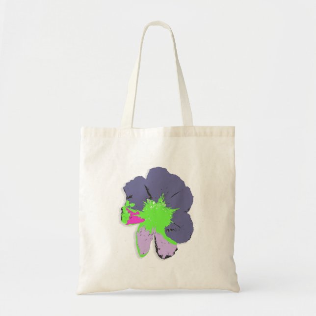 Färg Stänk/PopArt Flower Tygkasse (Framsidan)
