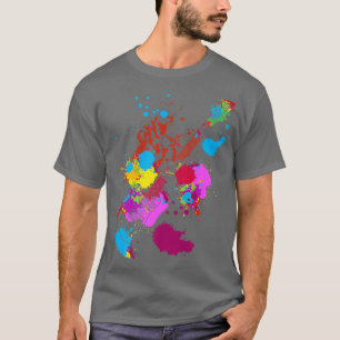 Färg Stänk som spelar upp Sten Guitar Guitarist Ba T Shirt