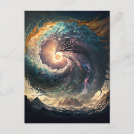 Färg Storm at Sea - Art Postcard Helg Vykort