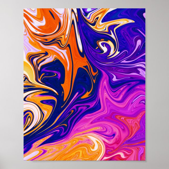 Färg Storm | Färgmålning med bästa abstrakt Poster (Framsidan)