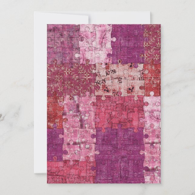 Färg Struktur Puzzle-inbjudan Inbjudningar (Framsida)