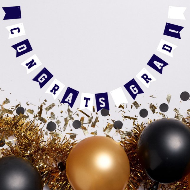 Färg Studenten vid marinblå och vit skola Vimplar (In Situ)