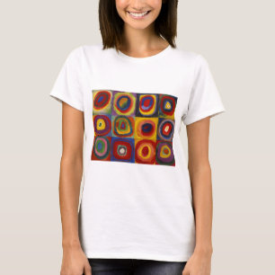 Färg-studie av fyrkantscirklar t shirt
