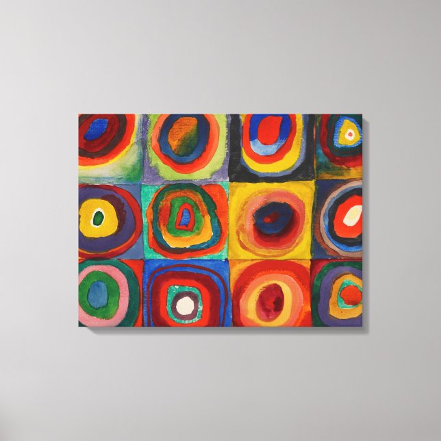Färg Study, 1913 of Wassily Kandinsky Canvastryck (Framsida)