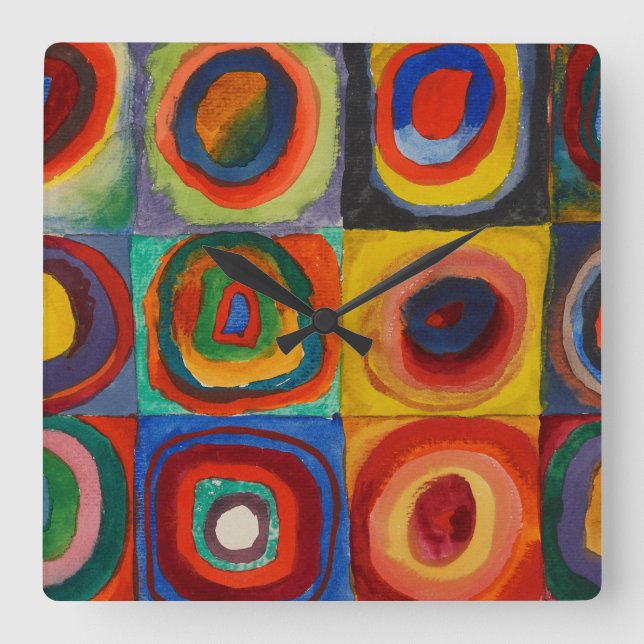 Färg Study, 1913 of Wassily Kandinsky Fyrkantig Klocka (Framsida)