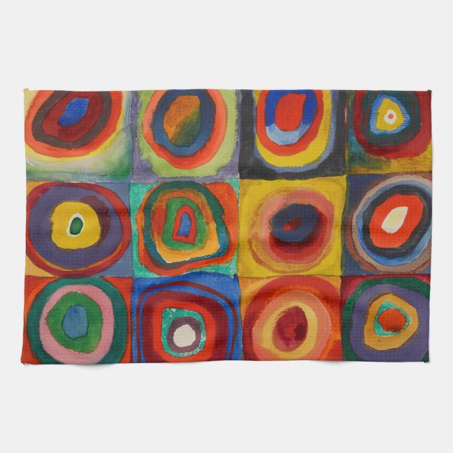 Färg Study, 1913 of Wassily Kandinsky Kökshandduk (Horisontell)