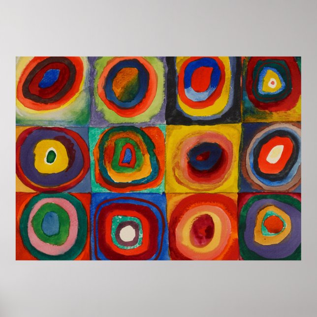 Färg Study, 1913 of Wassily Kandinsky Poster (Framsidan)