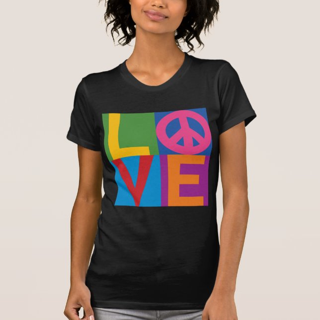 Färg Svarta KÄRLEK T Shirt (Framsida)