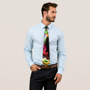 Färg Swirl Abstrakt på Black Neck Tie Slips