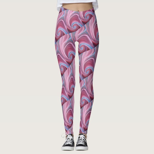 Färg Swirl Leggings (Framsida)