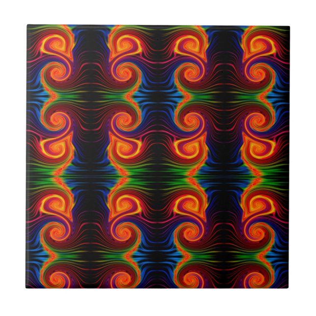 Färg Swirl Tile Kakelplatta (Framsidan)