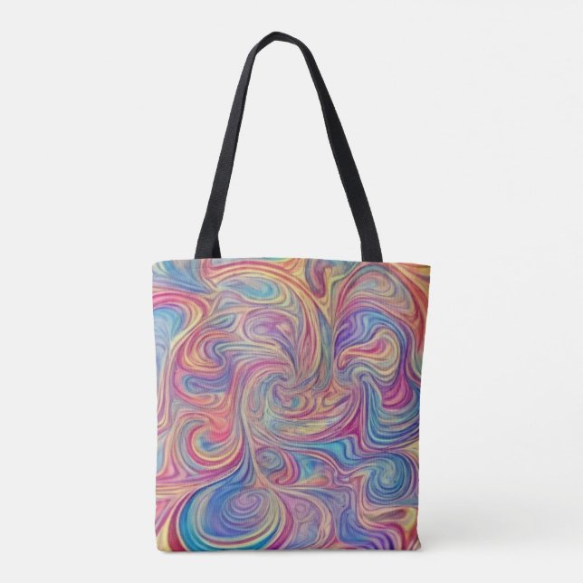 Färg Swirls Tote Bag Tygkasse (Baksida)