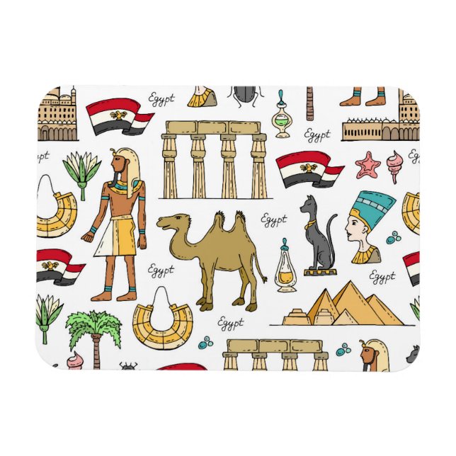 Färg-symboler för Egypten Mönster Magnet (Horisontell)