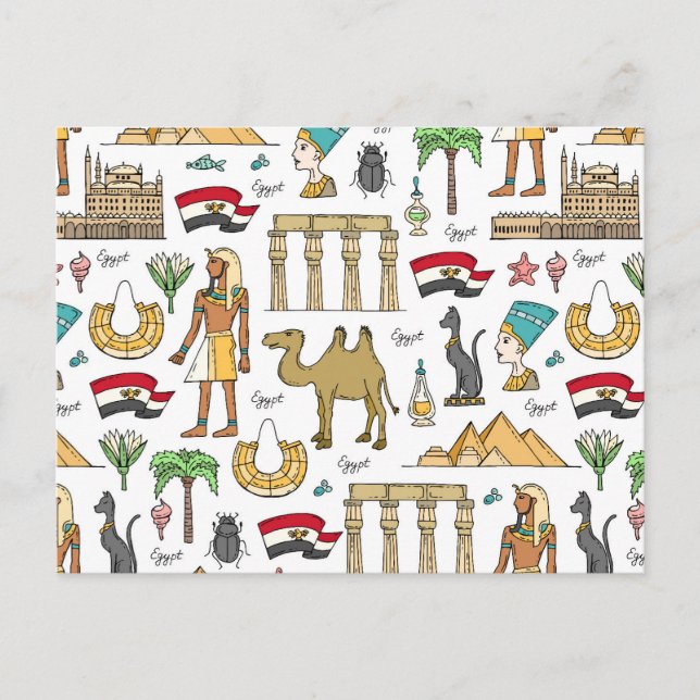 Färg-symboler för Egypten Mönster Vykort (Framsida)