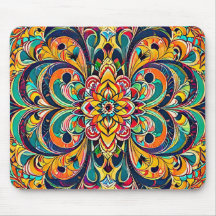 Färg Symfoni Mandala – Djärva Psychedeliska Blommo