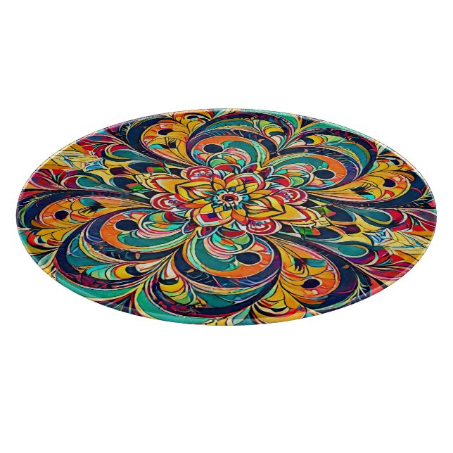 Färg Symfoni Mandala – Djärva Psykedeliska Blommor (Hörn)