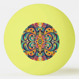 Färg Symfoni Mandala – Djärva Psykedeliska Blommor Pingisboll