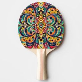 Färg Symfoni Mandala – Djärva Psykedeliska Blommor Pingisracket