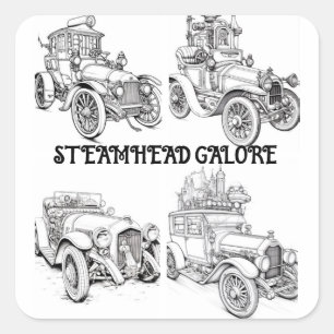 Färg T:s Steamhead Galore-färgning i fartyg Fyrkantigt Klistermärke