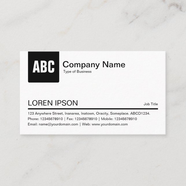 Färg Tab - Black Visitkort (Framsida)
