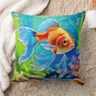 Färg Tank Goldfish Design Kudde