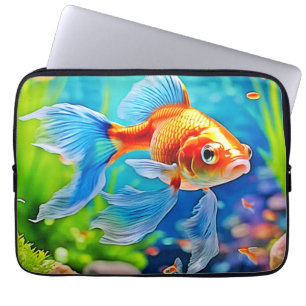 Färg Tank Goldfish Design Laptop Fodral