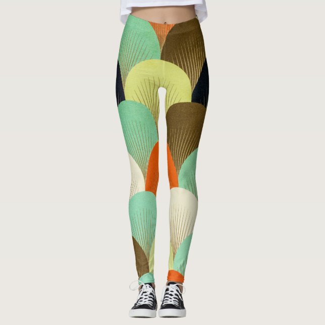 Färg tapet: konstnärlig design. leggings (Framsida)