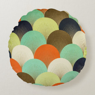 Färg tapet: konstnärlig design. rund kudde
