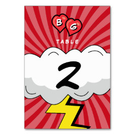 Färg Tecknad Bok Pop Art Bröllop Bordsnummer