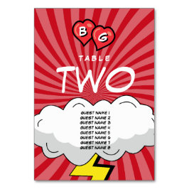 Färg Tecknad Bok Pop Art Bröllop Bordsnummer