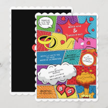 Färg Tecknad Bok Pop Art Bröllop