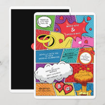 Färg Tecknad Bok Pop Art Bröllop