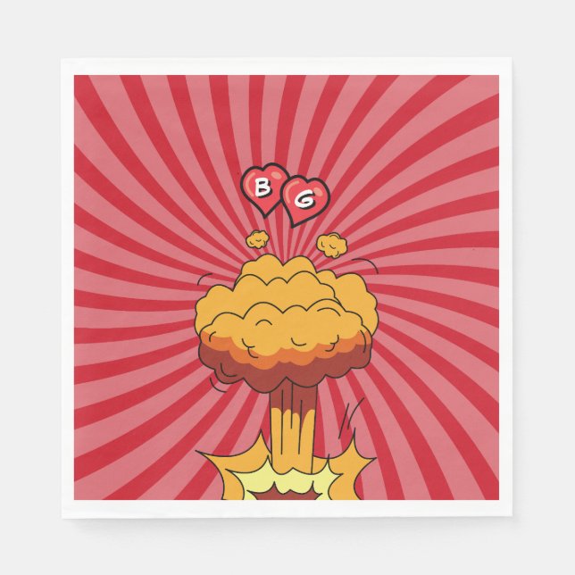 Färg Tecknad Bok Pop Art Bröllop Pappersservett (Framsidan)