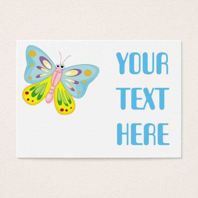 FÄRG TECKNAD BUTTERFÄRDIG VISITKORT (Framsidan)